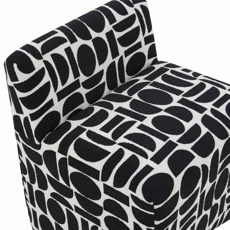 Pippa - Geometric Jacquard Weave Stool - R&R Furniture Gallery (Fountain Valley, CA)