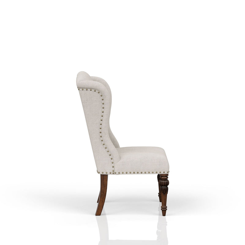 Upholstered Wing Host Chair - Light Gray - R&R Furniture Gallery (Fountain Valley, CA)