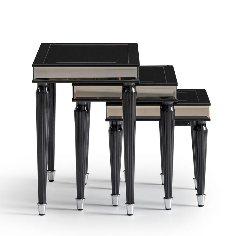 La Francaise - Nesting Tables (Set of 3) - Black Ice - R&R Furniture Gallery (Fountain Valley, CA)