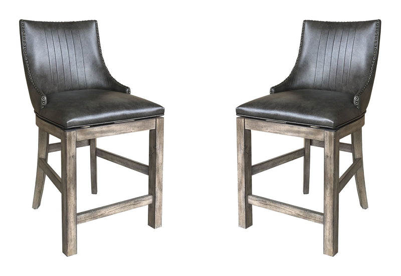 Lodge Dining - Swivel Counter Sling Chair (Set of 2) - Siltstone - R&R Furniture Gallery (Fountain Valley, CA)