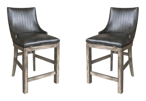 Lodge Dining - Swivel Counter Sling Chair (Set of 2) - Siltstone - R&R Furniture Gallery (Fountain Valley, CA)