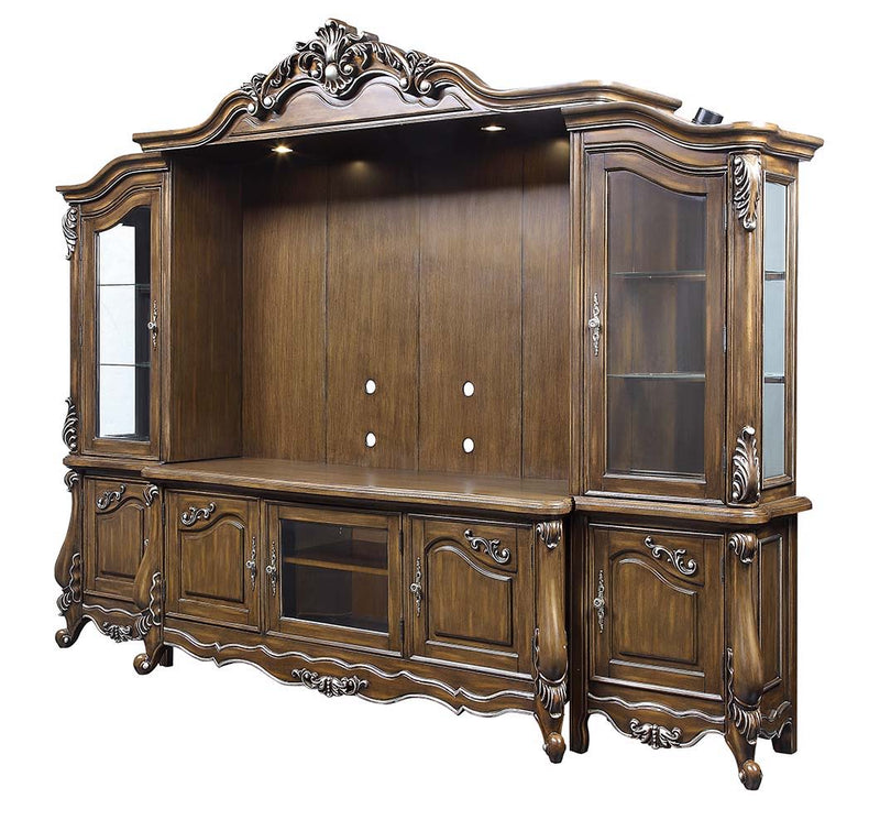Latisha - Entertainment Center - Antique Oak - R&R Furniture Gallery (Fountain Valley, CA)