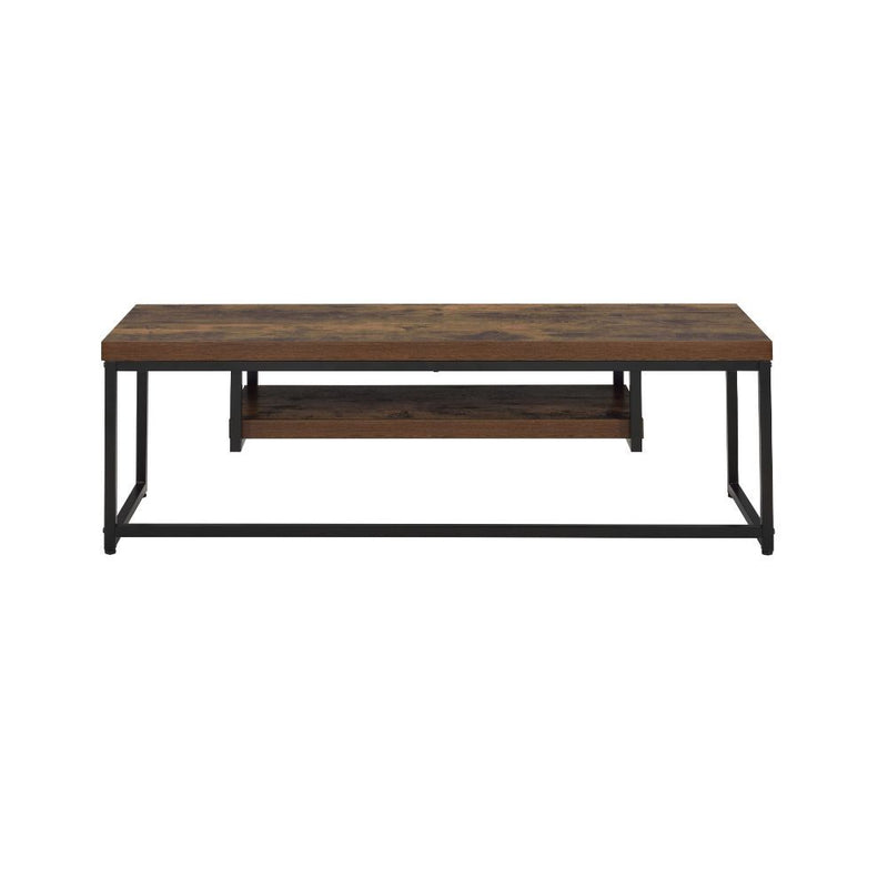 Bob - TV Stand - Weathered Oak & Black Metal - R&R Furniture Gallery (Fountain Valley, CA)