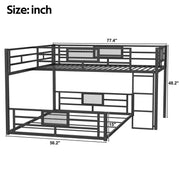 Dreamland L-shaped bunk bed with safety features, showing sturdy frame and space-saving design in a bedroom setting.