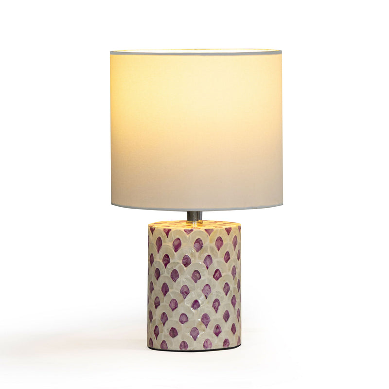 Merlot - Capiz Shell Table Lamp - Pink - R&R Furniture Gallery (Fountain Valley, CA)