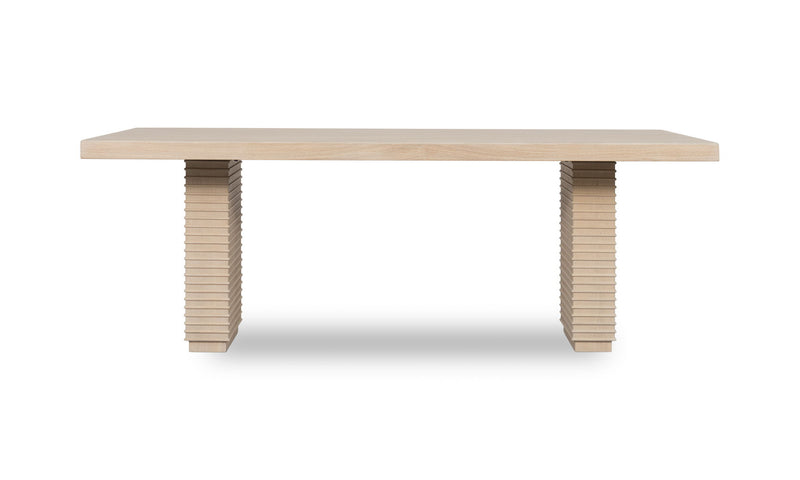Magnolia Double Pedestal Wooden Dining Table in Daffodil