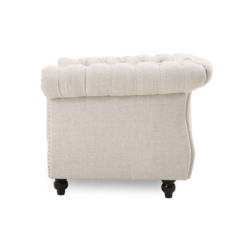 Nexuson - Upholstered Chesterfield Chair With Deep Tufted And Nailhead Trim - R&R Furniture Gallery (Fountain Valley, CA)