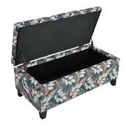 Charming Floral Storage Ottoman With Upholstered Fabric - R&R Furniture Gallery (Fountain Valley, CA)