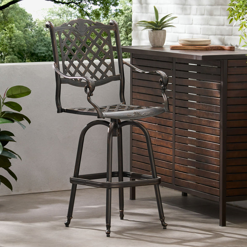 Cast Aluminum Bar Stool - Copper - R&R Furniture Gallery (Fountain Valley, CA)