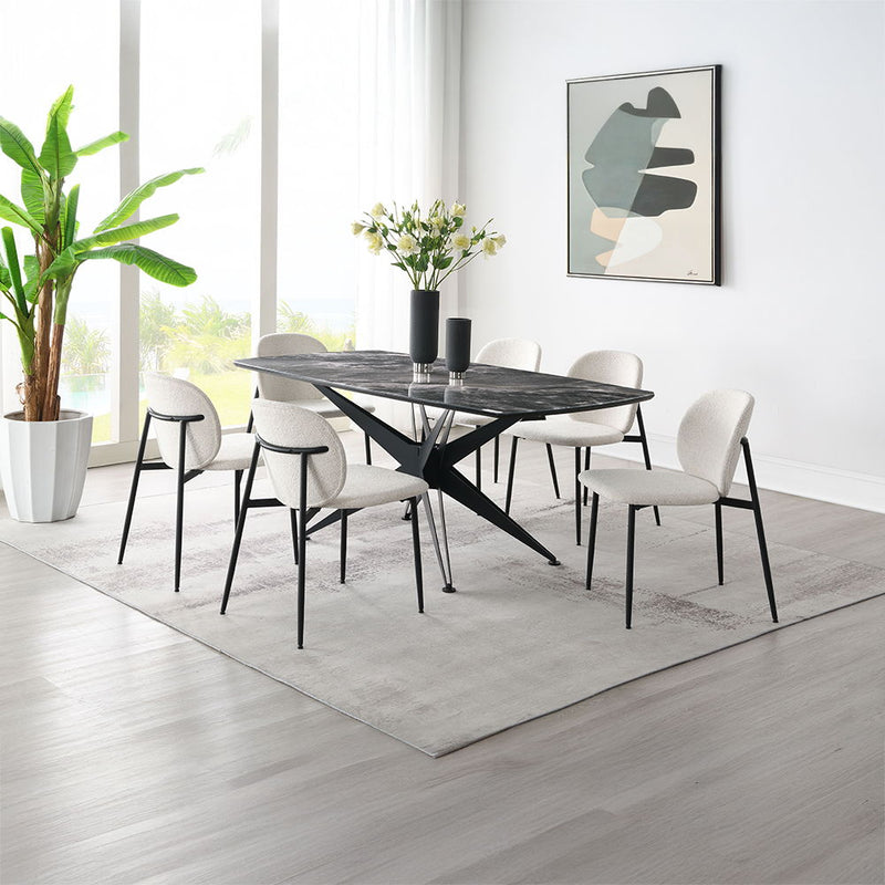 Klaus - Dining Table - Crystal Tempered Glass Top & Black Finish - R&R Furniture Gallery (Fountain Valley, CA)