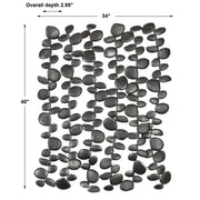 Uttermost Skipping Stones forged iron wall art in black, featuring abstract stone shapes for modern wall decor.