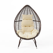 Cutter Teardrop Patio Chair With Water Resistant Cushion - Multi / Brown / Beige - R&R Furniture Gallery (Fountain Valley, CA)