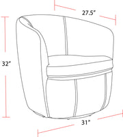 Barolo - 100% Italian Leather Swivel Club Chair (Set of 2) - R&R Furniture Gallery (Fountain Valley, CA)