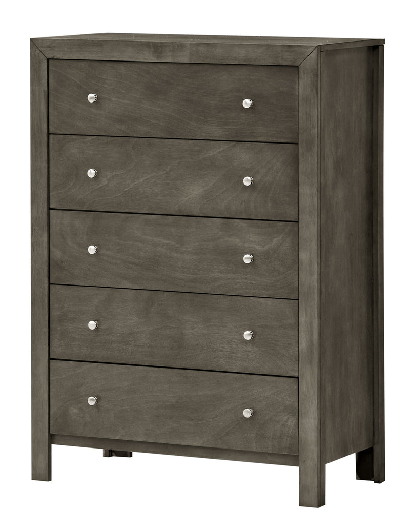 Gray transitional elegant storage chest from Glory Furniture, featuring a sleek accent chest design with storage compartments.