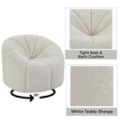 Osmash - Chair With Swivel - White Teddy Sherpa - R&R Furniture Gallery (Fountain Valley, CA)