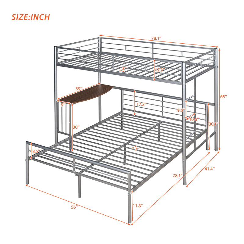 DreamHaus bunk bed with built-in desk, ladder, and sturdy slats, ideal for bedroom space-saving and comfort.