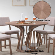 Seda - Round Dining Table - Walnut - R&R Furniture Gallery (Fountain Valley, CA)