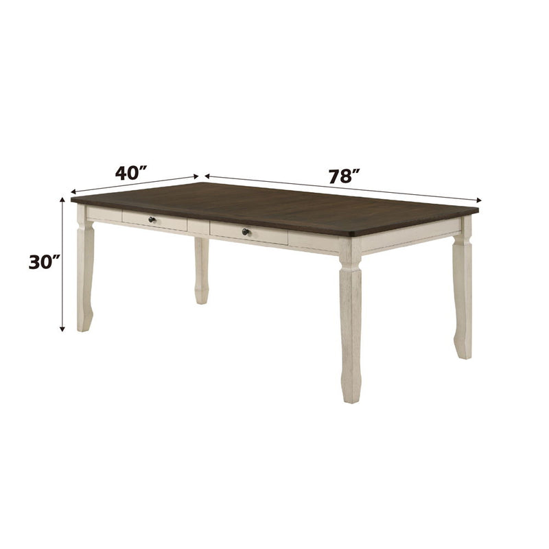 Fedele - Dining Table - Weathered Oak & Cream - R&R Furniture Gallery (Fountain Valley, CA)