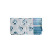 Set of four TOV Furniture Crissy cotton canvas printed napkins featuring blue vintage floral design.