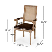 Elegant French Country Style Dining Chair With Cane Backrest - R&R Furniture Gallery (Fountain Valley, CA)
