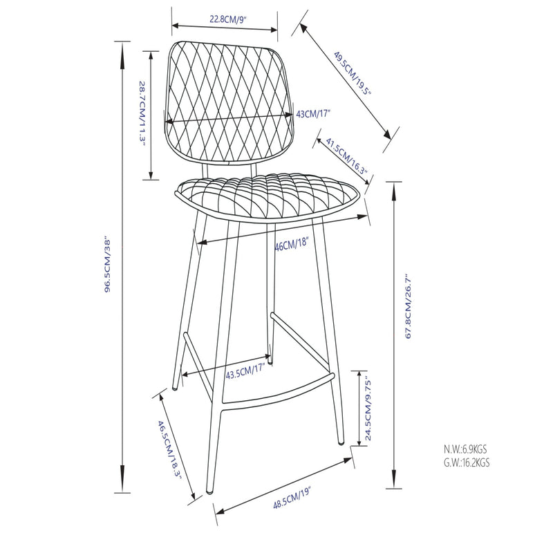 Raya - Upholstered Counter Height Stool (Set of 2) - R&R Furniture Gallery (Fountain Valley, CA)