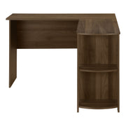 Computer Desk, Home Office, Corner, Storage Shelves, L Shape, Laptop, Contemporary & Modern - Walnut - R&R Furniture Gallery (Fountain Valley, CA)
