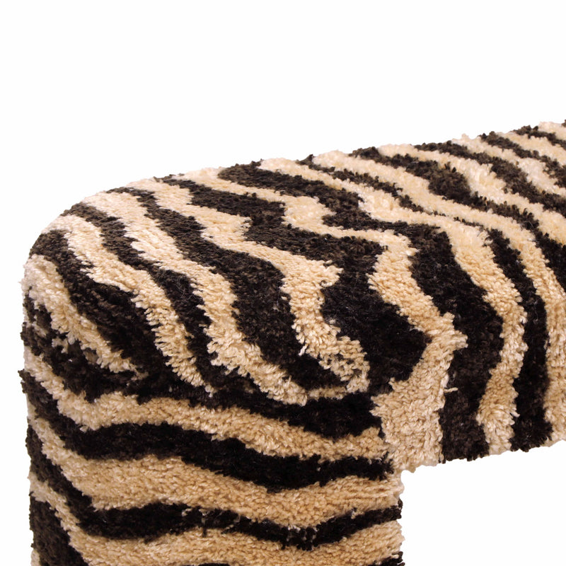Zebra - Striped Tufted Bench - Brown - R&R Furniture Gallery (Fountain Valley, CA)