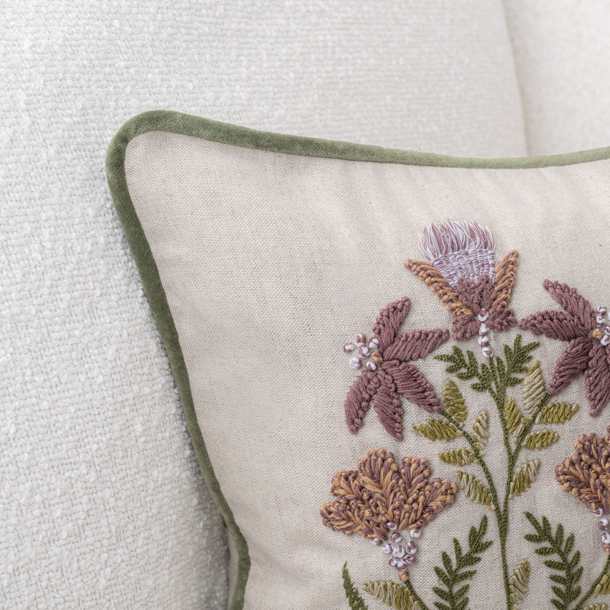 TD Belcourt 14" x 26" Pillow - Floral Multi / Olive Green - R&R Furniture Gallery (Fountain Valley, CA)