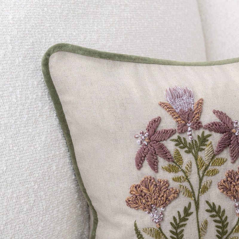 TD Belcourt 14" x 26" Pillow - Floral Multi / Olive Green - R&R Furniture Gallery (Fountain Valley, CA)