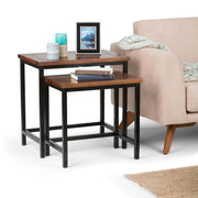 Skyler - 2 Piece Nesting Side Table - Dark Cognac Brown - R&R Furniture Gallery (Fountain Valley, CA)