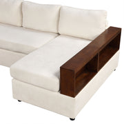 Noble House stationary sectional sofa with upholstered cushions and reversible armrests in a modern living room setting.
