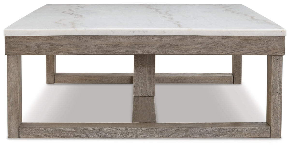Loyaska - Rectangular Cocktail Table - Brown / Ivory - R&R Furniture Gallery (Fountain Valley, CA)