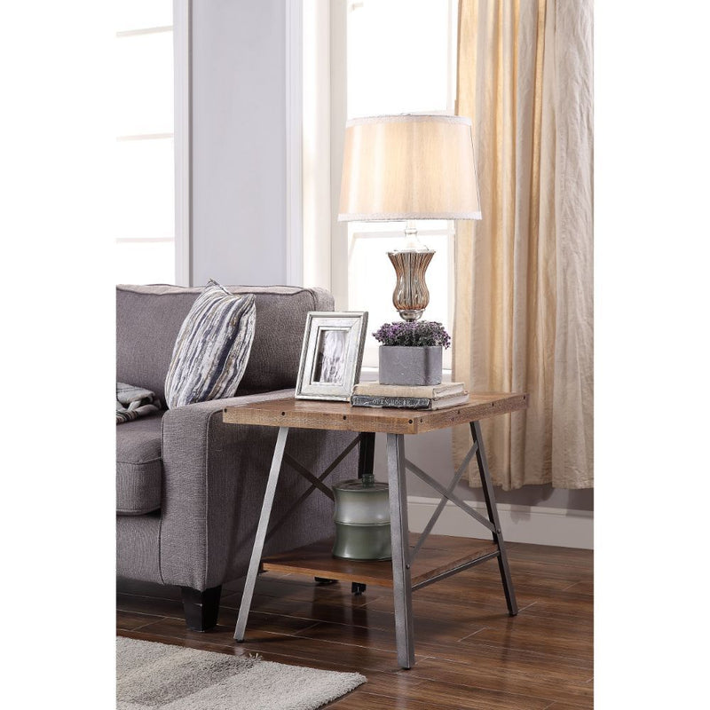 Ikram - End Table (Set of 2) - Weathered Oak & Sandy Black - R&R Furniture Gallery (Fountain Valley, CA)