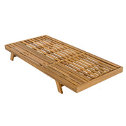 Acacia Wood Lounge Chaise Set With Headrest And Water Resistant Cushions - Beige - R&R Furniture Gallery (Fountain Valley, CA)