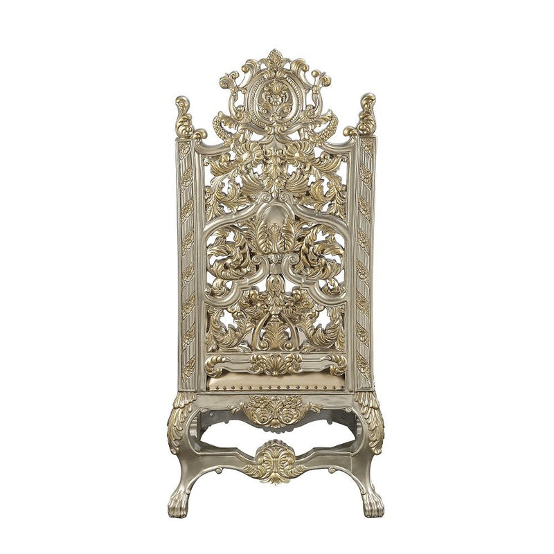 Danae - Arm Chair (Set of 2) - Synthetic Leather , Champagne & Gold - R&R Furniture Gallery (Fountain Valley, CA)