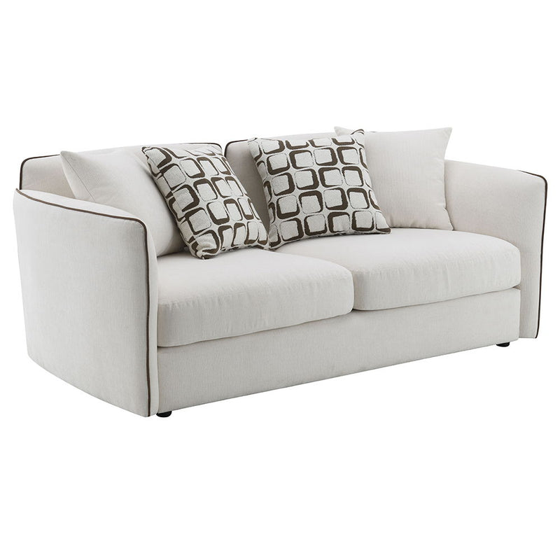 Yolanda - Loveseat With 4 Pillows - Beige Chenille - R&R Furniture Gallery (Fountain Valley, CA)