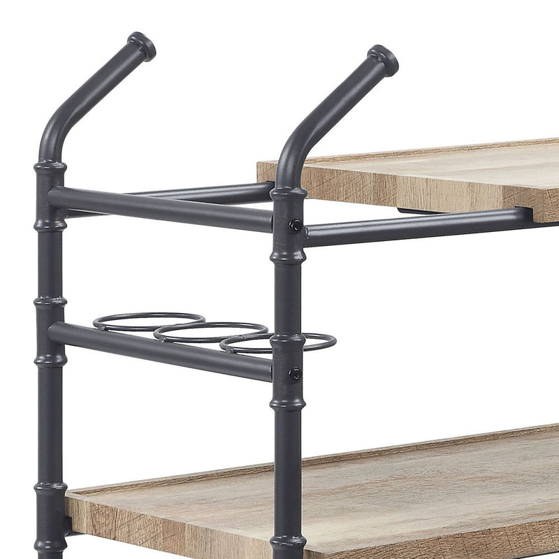 Brantley - Serving Cart - Oak & Sandy Black - R&R Furniture Gallery (Fountain Valley, CA)