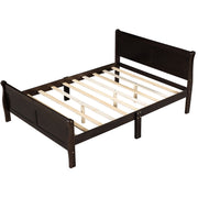 Platform Bed Frame Mattress Foundation Sleigh Bed With Headboard / Footboard / Wood Slat Suppor - R&R Furniture Gallery (Fountain Valley, CA)