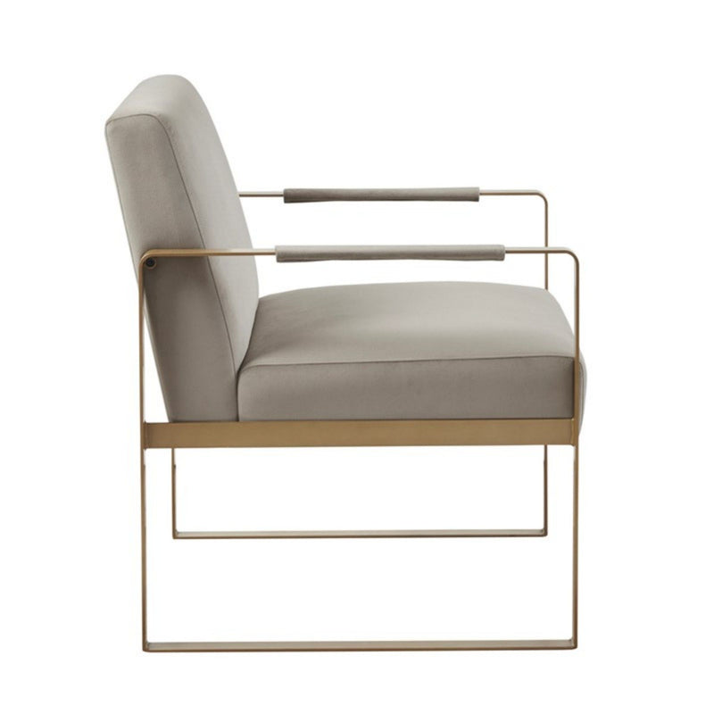 Jayco - Accent Chair With Metal Arms - Beige - R&R Furniture Gallery (Fountain Valley, CA)