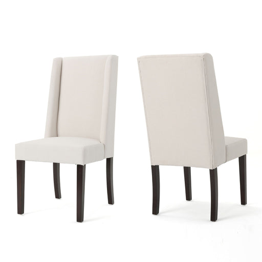 Modern Wingback Dining Chair (Set of 2) With Upholstered - Ivory - R&R Furniture Gallery (Fountain Valley, CA)