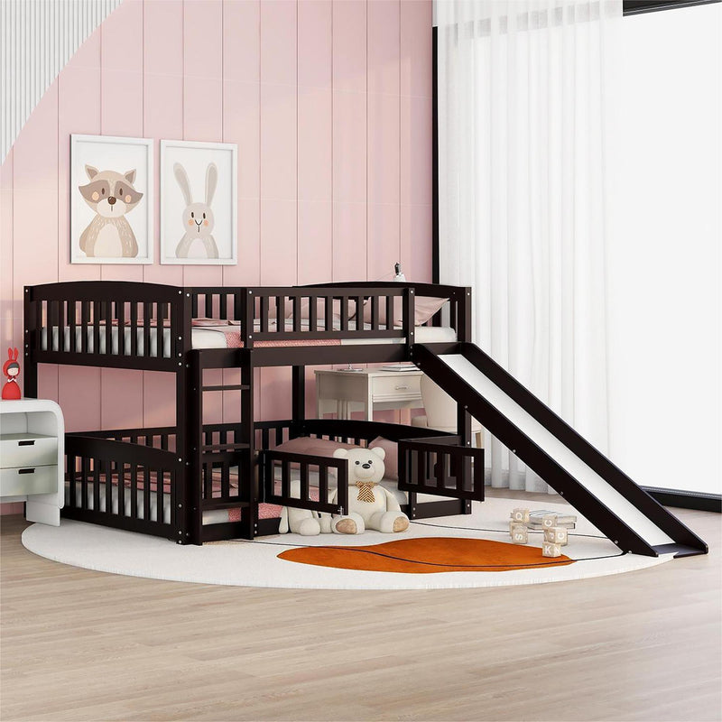 Low Bunk Bed With Slide, Fence And Ladder - R&R Furniture Gallery (Fountain Valley, CA)