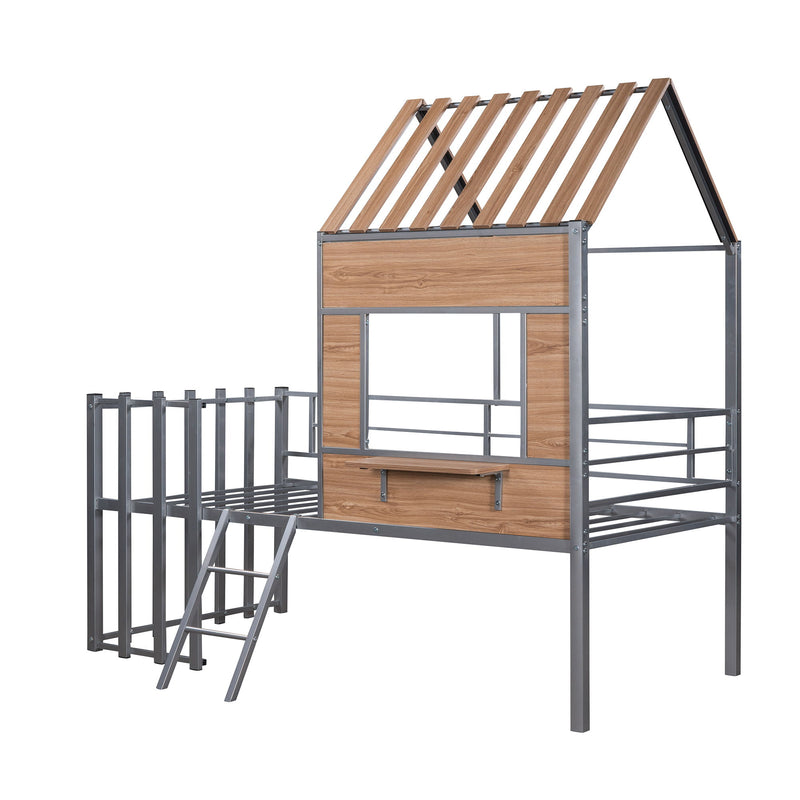 Loft Bed With Roof, Window, Guardrail, Ladder - R&R Furniture Gallery (Fountain Valley, CA)
