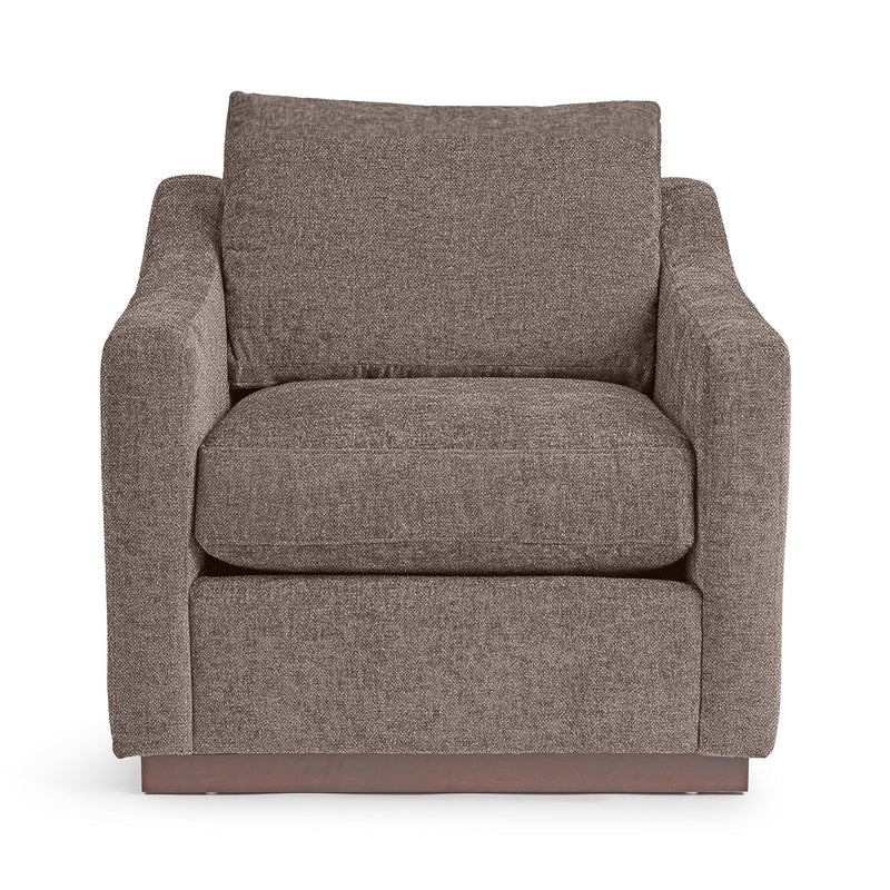 Classic Home Aspen accent arm chair with plush upholstery and wooden legs, stylish and comfortable for living room decor.