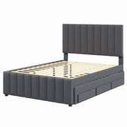 Upholstered Platform Bed With Twin Size Trundle And 3 Drawers - R&R Furniture Gallery (Fountain Valley, CA)