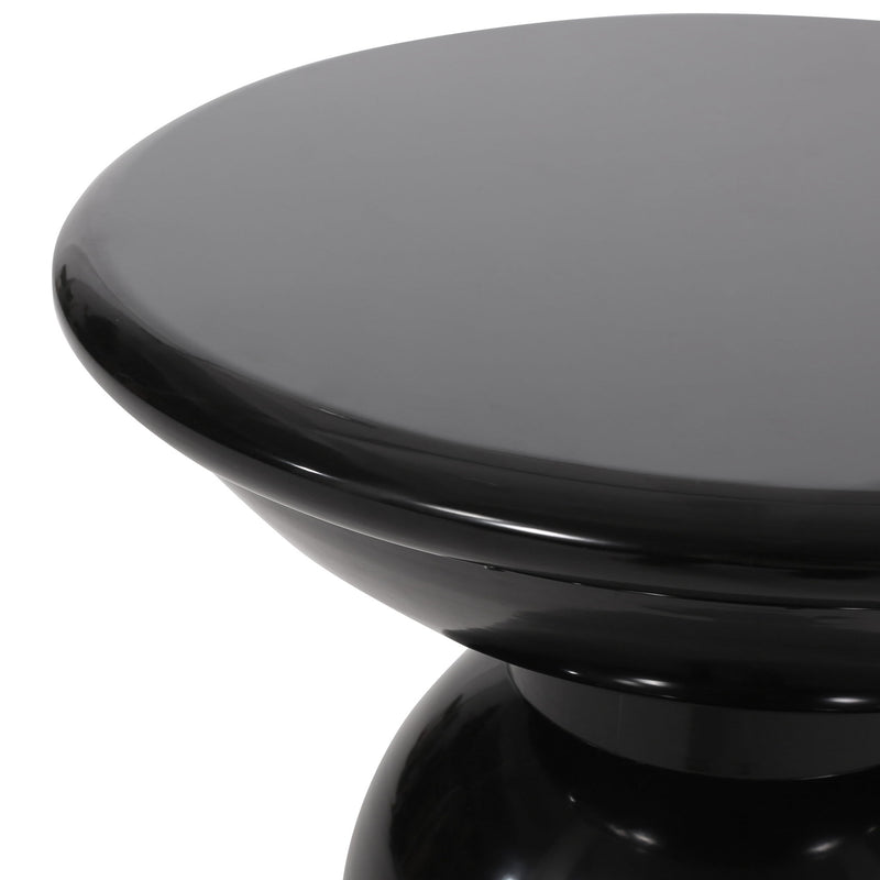 Modern outdoor metal end table by Noble House, large size with sleek design and sturdy construction for patio or garden use.