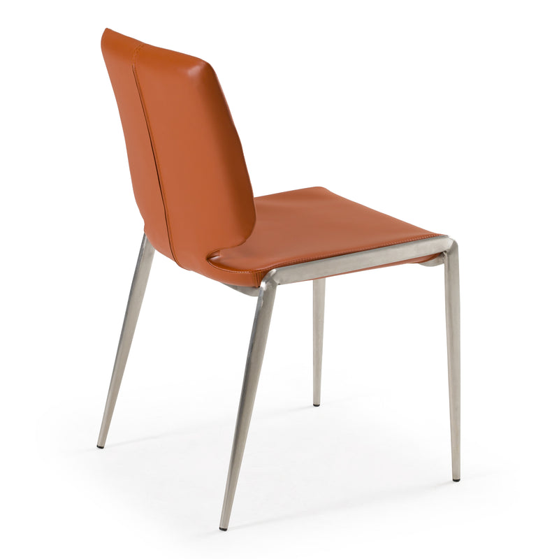 Eileen - Modern Cognac Eco-Leather Dining Chair (Set of 2) — view 4