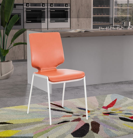 Eileen - Modern Cognac Eco-Leather Dining Chair (Set of 2)