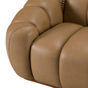 Ekwok - Modern Tan Leather Sofa — view 4