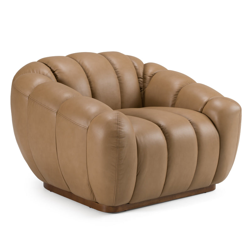 Ekwok - Modern Tan Leather Chair — view 2