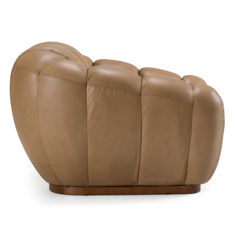Ekwok - Modern Tan Leather Chair — view 3